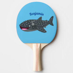 Cute whale shark happy cartoon illustration ping pong paddle