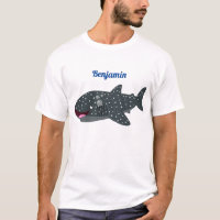 Cute whale shark happy cartoon illustration