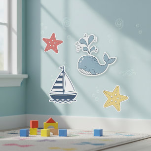 Cute Whale, Starfish & Sailboat ID1251