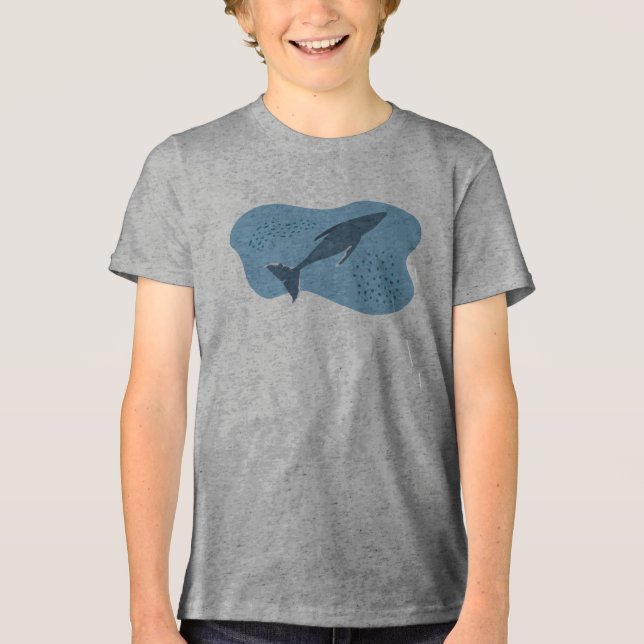 Cute Whale Tri-Blend Shirt (Front)