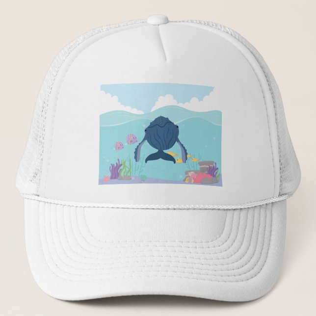 Cute Whale Trucker Hat (Front)