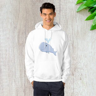 Cute Whale with Water Splash Adorable Animal  Hoodie