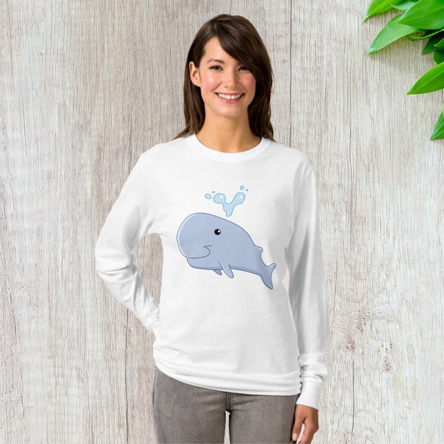 Cute Whale with Water Splash Adorable Animal  T-Shirt (Creator Uploaded)