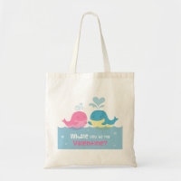 Cute Whale You Be Mine Valentine Love Pun Tote