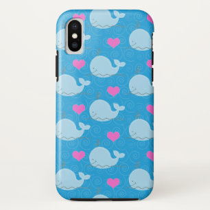 Cute Whales and Hearts Cell Phone Case