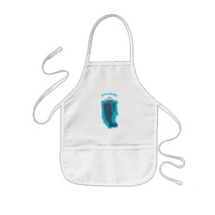 Cute whales and sailing boat cartoon illustration kids apron