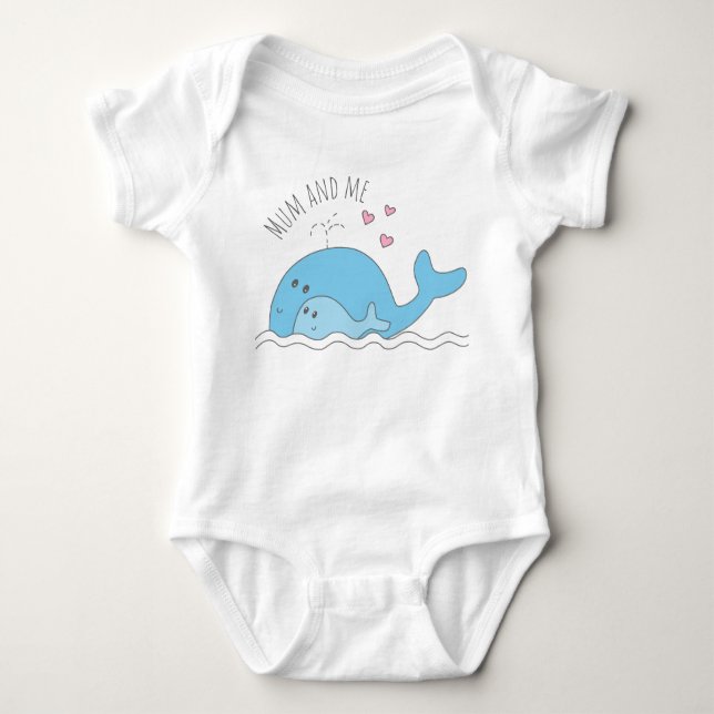 Cute Whales - Baby Bodysuit (Front)
