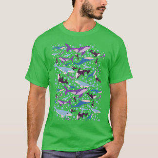 Cute Whales pattern design T-Shirt