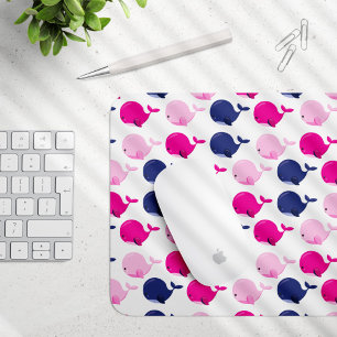 Cute Whales, Pattern Of Whales, Sea Animals Mouse Pad