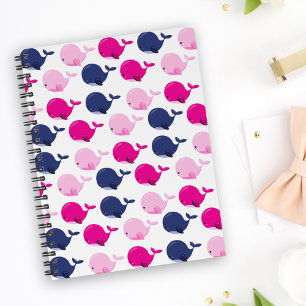 Cute Whales, Pattern Of Whales, Sea Animals Notebook