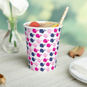 Cute Whales, Pattern Of Whales, Sea Animals Paper Cups