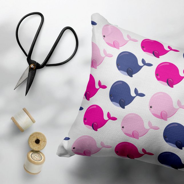 Cute Whales, Pattern Of Whales, Sea Animals Pillowcase (Creator Uploaded)