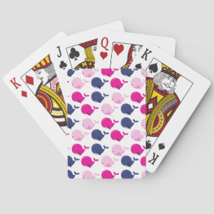 Cute Whales, Pattern Of Whales, Sea Animals Playing Cards