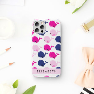 Cute Whales, Pattern Of Whales, Your Name iPhone 16 Case