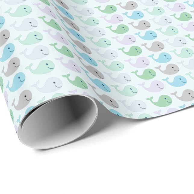 Cute Whales Wrapping Paper (Roll Corner)