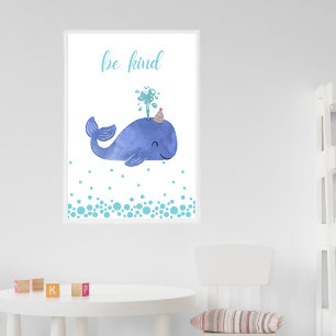Cute While Be Kind Nursery Kids Poster