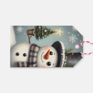 Cute whimiscal Christmas/winter snowman Gift Tags