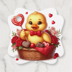 Cute/Whimisical Valentine's day duck Favour Tags
