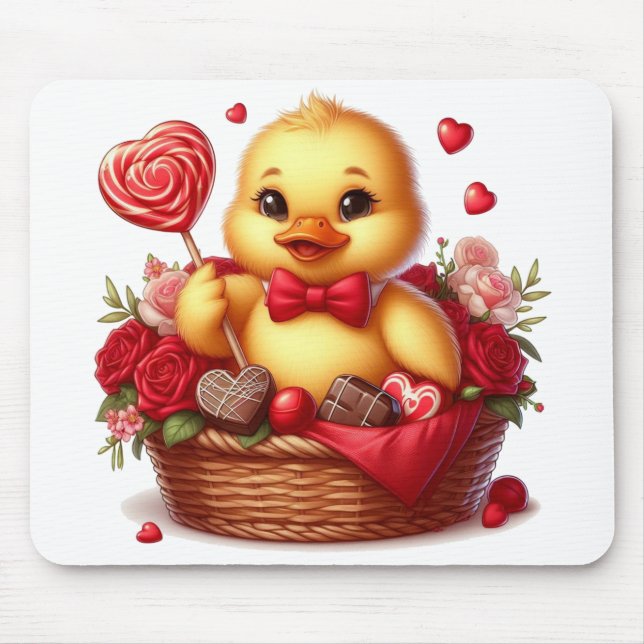 Cute/Whimisical Valentine's day duck Mouse Pad (Front)