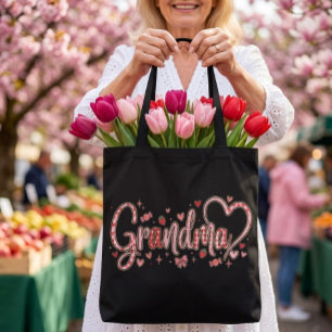 Cute, whimsical and warm Grandma Tote Bag