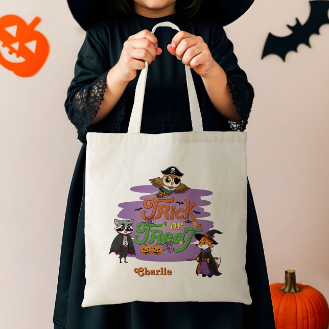 Cute Whimsical Animals Halloween Trick or Treat Tote Bag (Creator Uploaded)