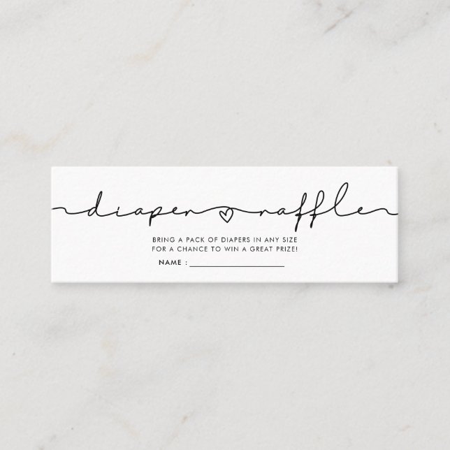 Cute whimsical baby shower diaper raffle ticket (Front)