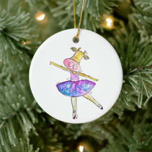 Cute Whimsical Ballerina Cow Ceramic Tree Decoration