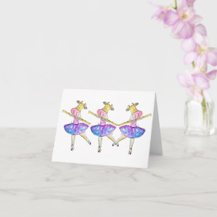 Cute Whimsical Ballerina Cows Card