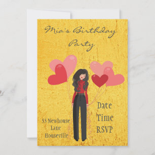 Cute whimsical balloon tween or teen girl Party Invitation