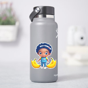 Cute whimsical banana cartoon sticker