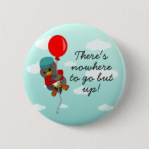 Cute Whimsical Bird & Motivational Quote 6 Cm Round Badge