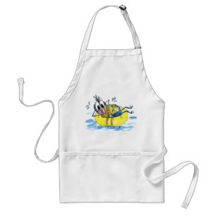 Cute Whimsical Bird on Float Standard Apron