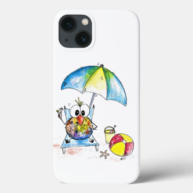 Cute Whimsical Bird on the Beach Case-Mate iPhone Case (Back)
