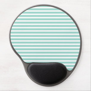Cute Whimsical Black Cat on Stripes Gel Mouse Pad