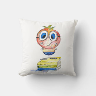 Cute whimsical Book Nerd Cushion