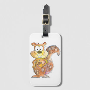 Cute Whimsical Brown Squirrel Luggage Tag