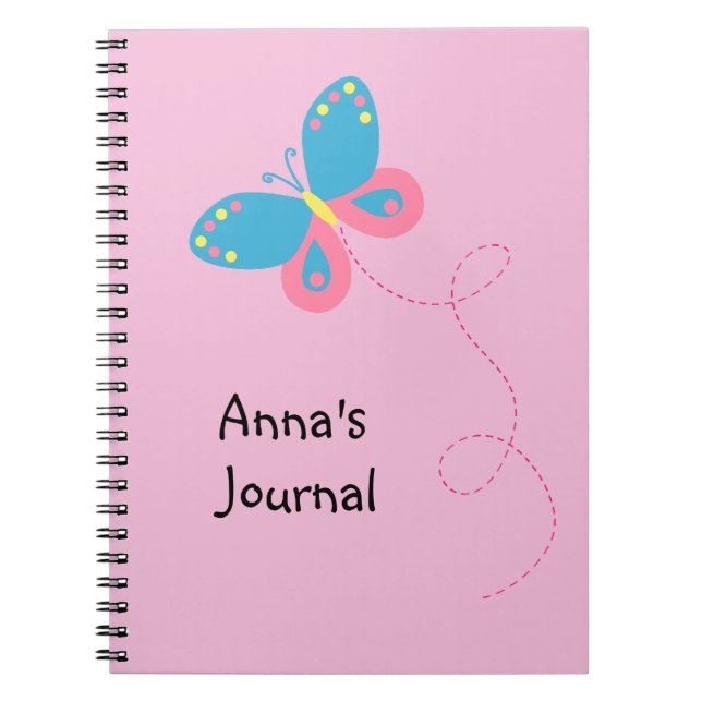 Cute Whimsical Butterfly Personalised Notebook (Front)