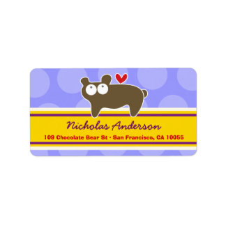 Cute Whimsical Cartoon Bear Address Labels