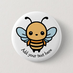 Cute Whimsical Cartoon Bee 6 Cm Round Badge