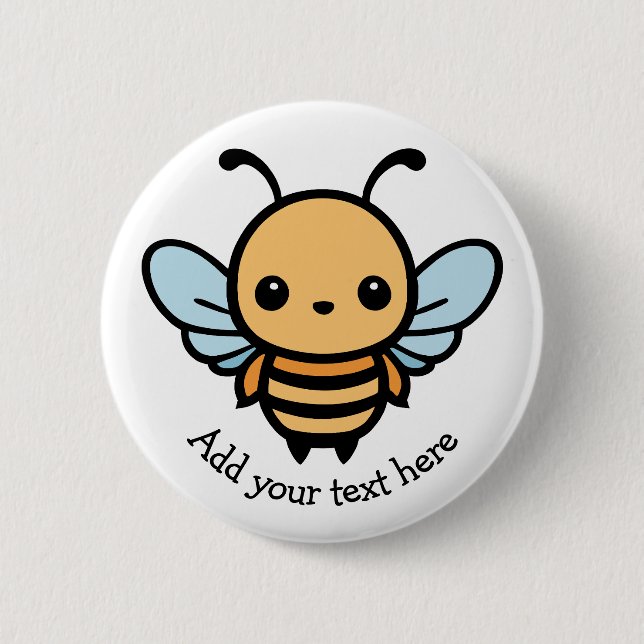 Cute Whimsical Cartoon Bee 6 Cm Round Badge (Front)