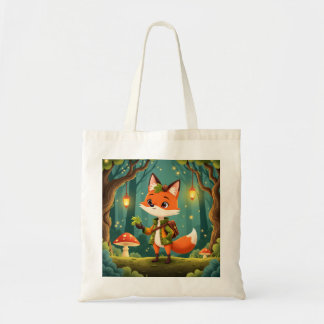 Cute Whimsical Cartoon Fox Tote Bag