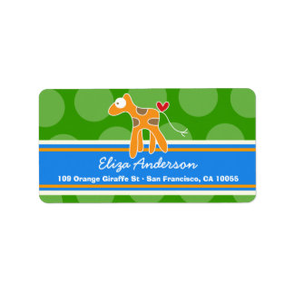 Cute Whimsical Cartoon Giraffe Address Labels