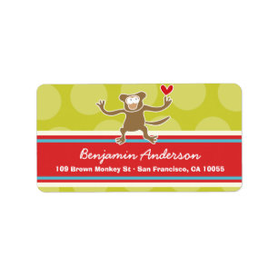 Cute Whimsical Cartoon Monkey Address Labels