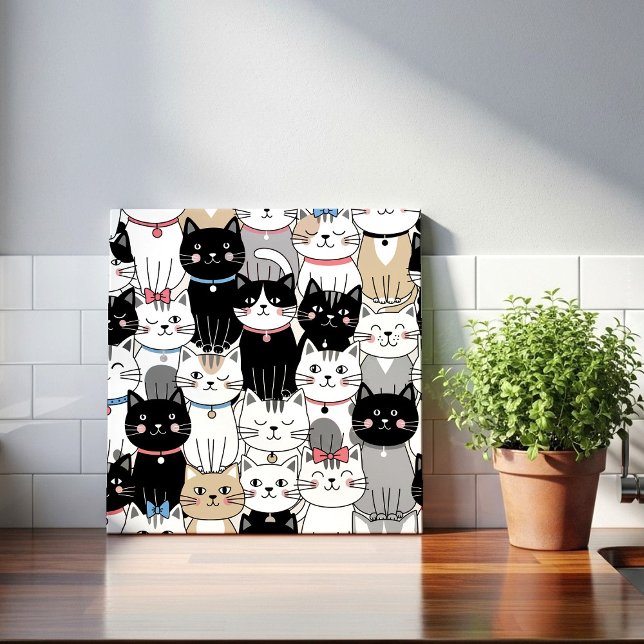 Cute Whimsical Cat Pattern Tile (Creator Uploaded)