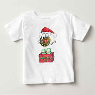 Cute Whimsical Christmas Bird Baby T-Shirt