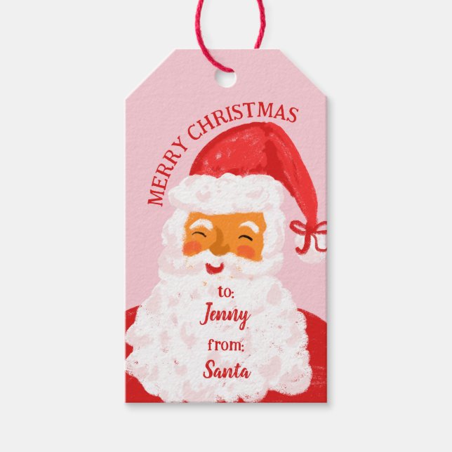 Cute Whimsical Christmas Gift Tag from Santa (Front)