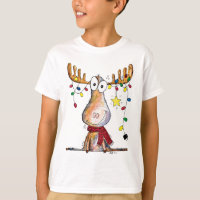 Cute Whimsical Christmas Moose