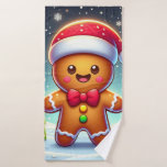 Cute Whimsical Christmas/winter gingerbread man Bath Towel<br><div class="desc">amazing</div>