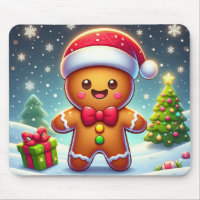 Cute Whimsical Christmas/winter gingerbread man