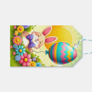 Cute, whimsical & colorful Easter bunny Gift Tags